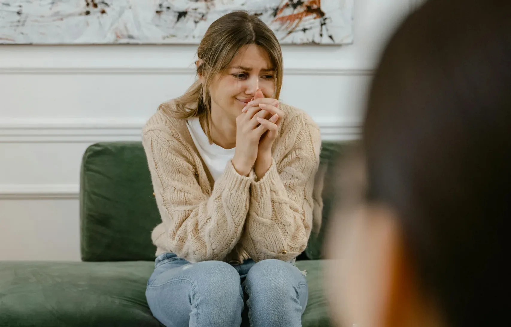 woman in family trauma therapy in ohio
