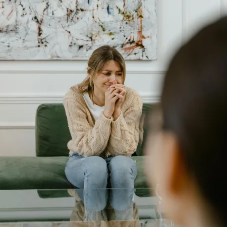 woman in family trauma therapy in ohio